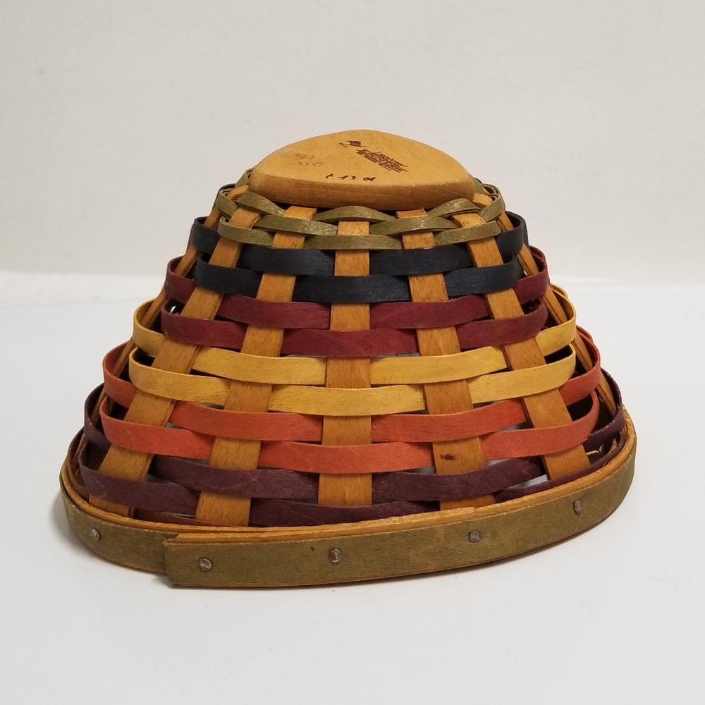 Longaberger 3pc Brown & Multi Color Small Basket Set - Picture 6 of 16